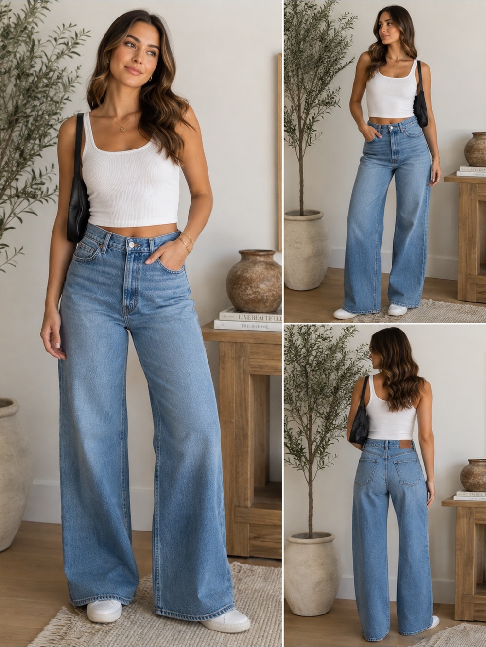GAP Low Stride Wide Leg Jeans Size 29 Medium Wash 100% Cotton Y2K